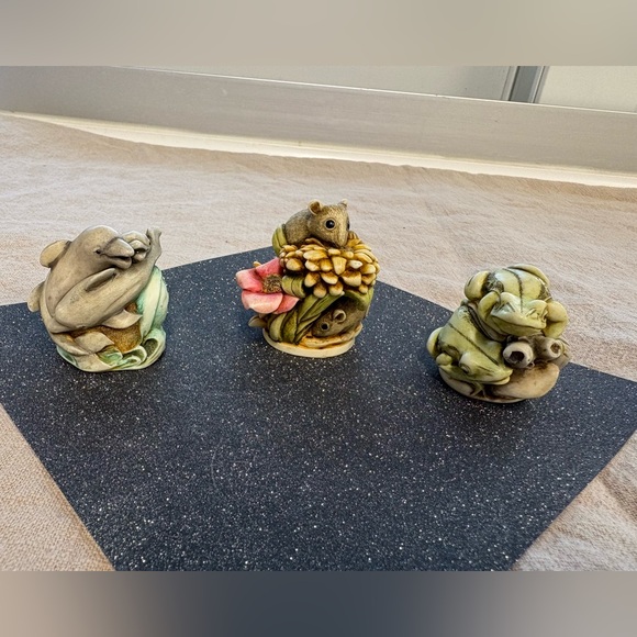 Vintage Harmony Kingdom mini boxes, set of 3, dolphin frog mouse - Picture 1 of 12